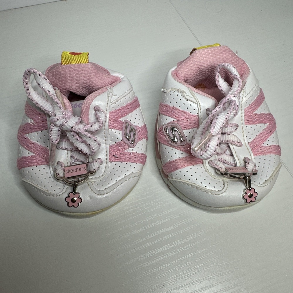 Skechers Pink White Tennis Shoes BABW Build A Bear Workshop Plush Shoes